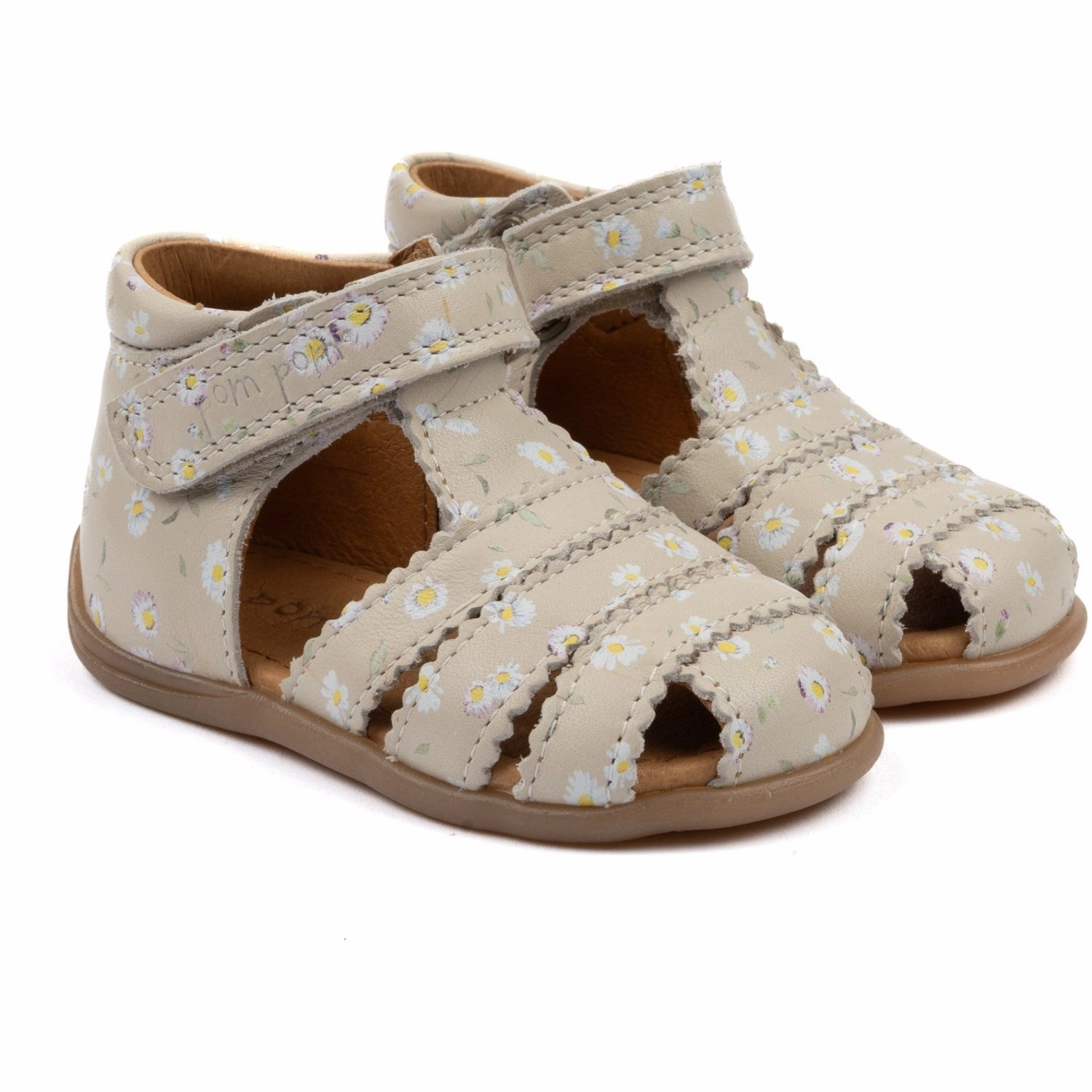 Pom Pom Bellis Starters? Scallop Velcro Sandal Clean-Styled