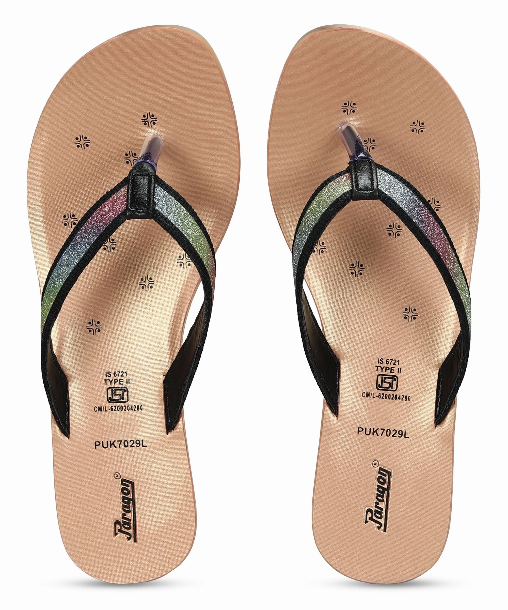 Paragon Women'S Slip On Flat Black Sandals | Durable Dailywear Sandals Unisex Rhythm New Classics