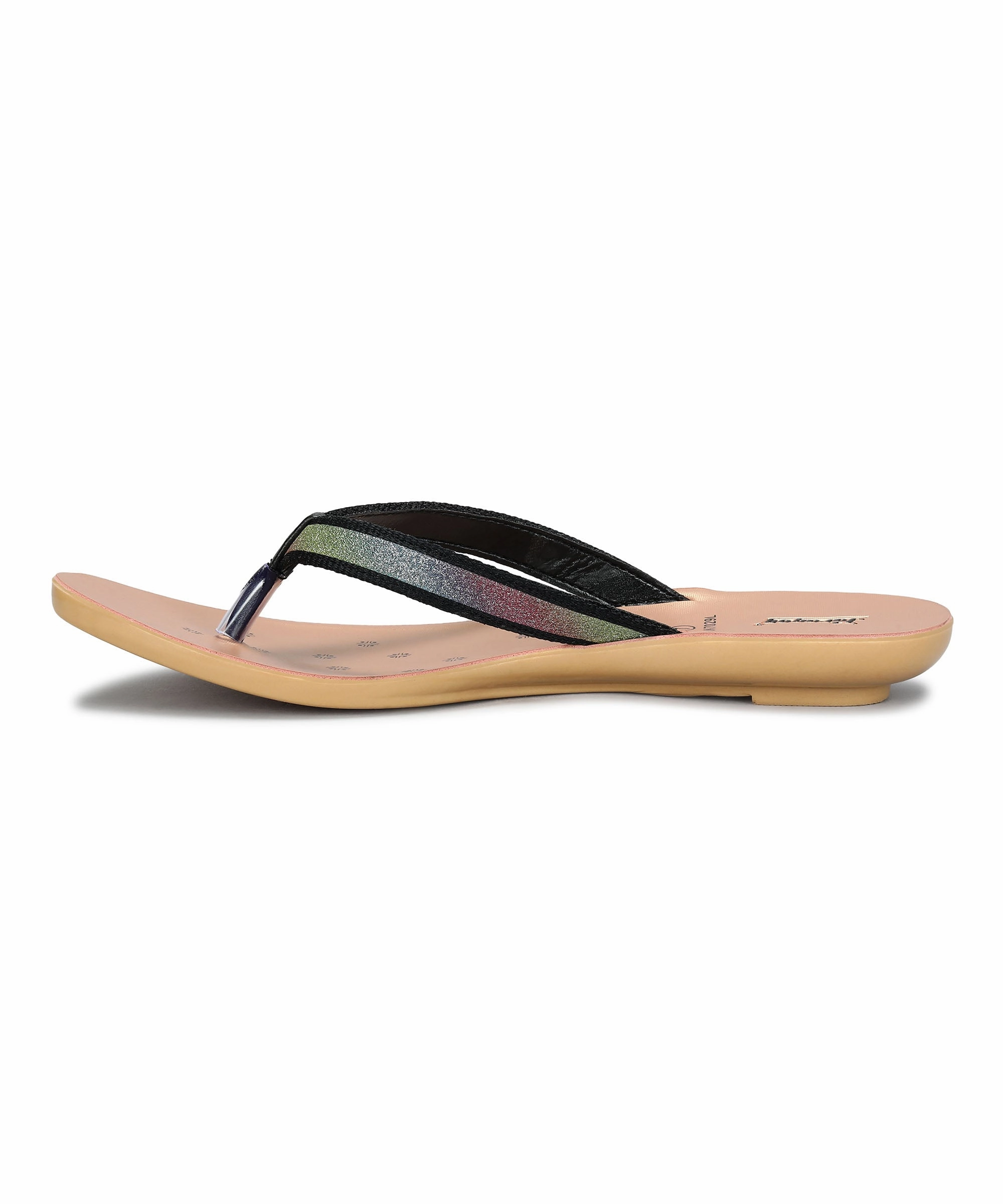Paragon Women'S Slip On Flat Black Sandals | Durable Dailywear Sandals Form-Light Fit Subtle Impact