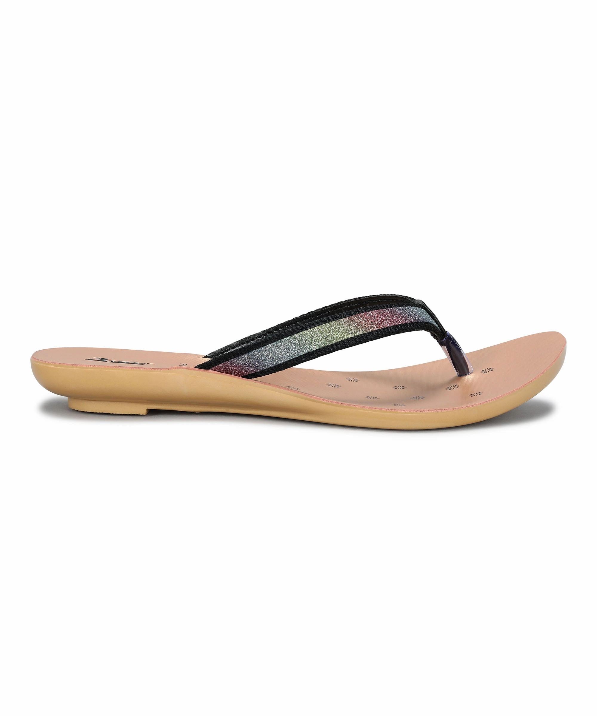 Paragon Women'S Slip On Flat Black Sandals | Durable Dailywear Sandals Live-Core