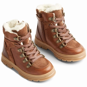 Express Yourself Wheat Winter Boots Toni Tex Hiker Cognac