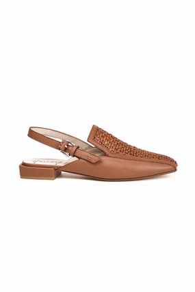 Signature Look Movement Reimagined Chanel Woven Leather Slingback Shoe In Madreperla Cuoio