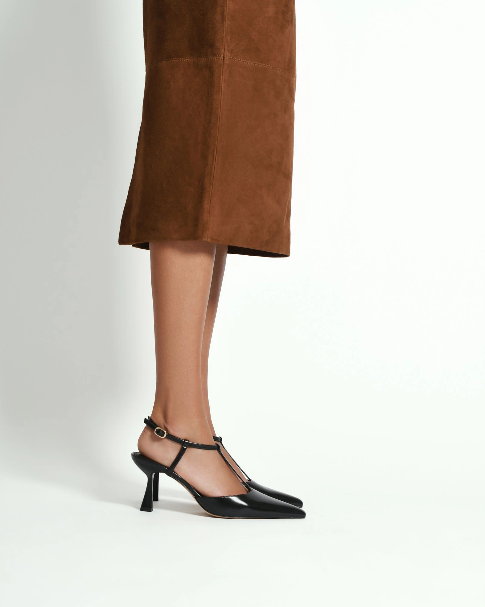 Modular Core Daily Expression Yula Mid Heels Black Leather