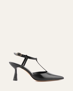 Yula Mid Heels Black Leather Daily Shift