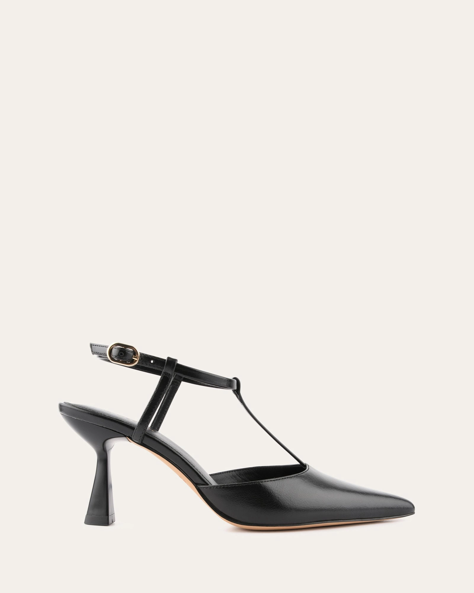 Yula Mid Heels Black Leather Daily Shift