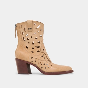 Quiet Strength Zenobi Booties Camel Distressed Leather
