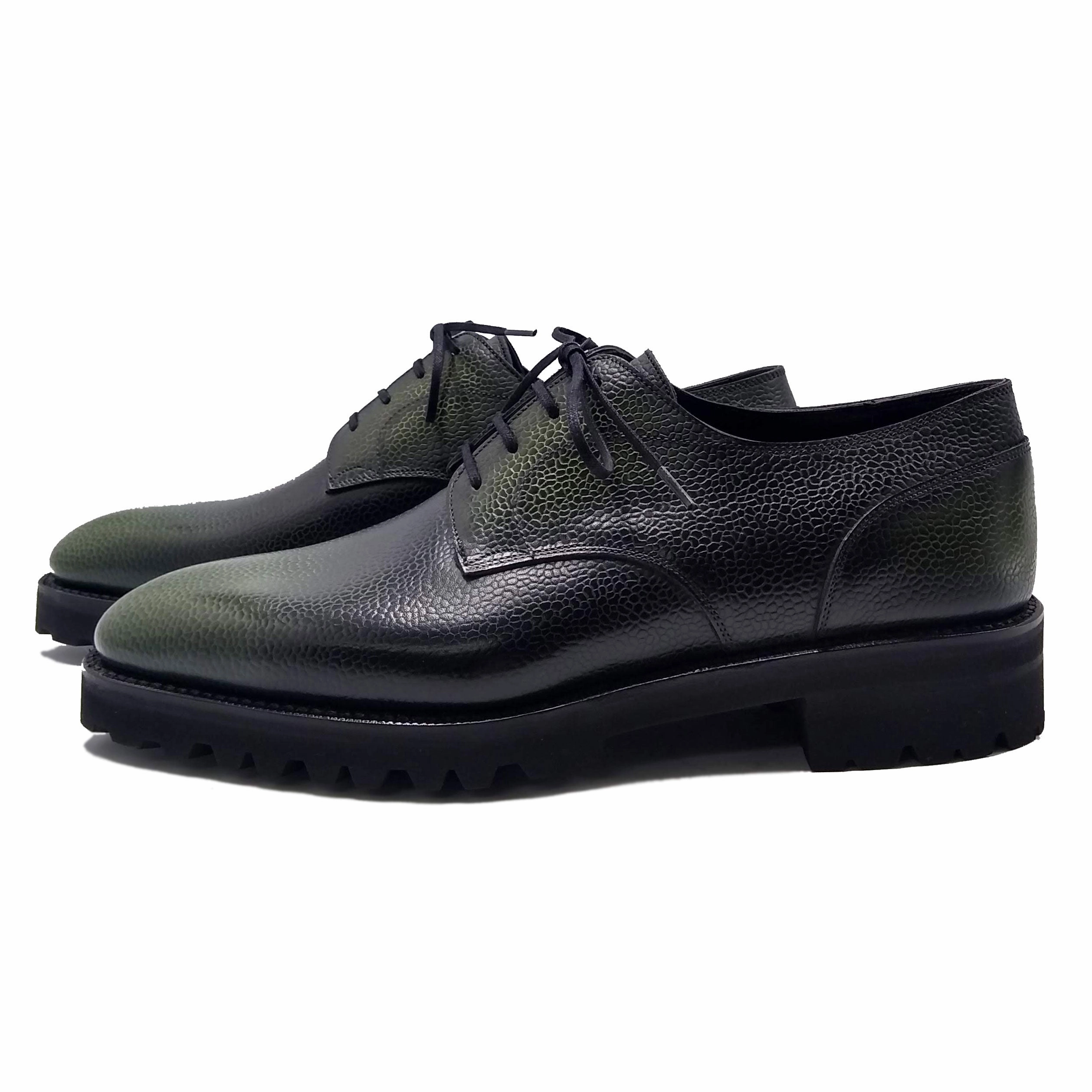 Streamlined By Design Derby Simple Shoe - Green 3D Patina