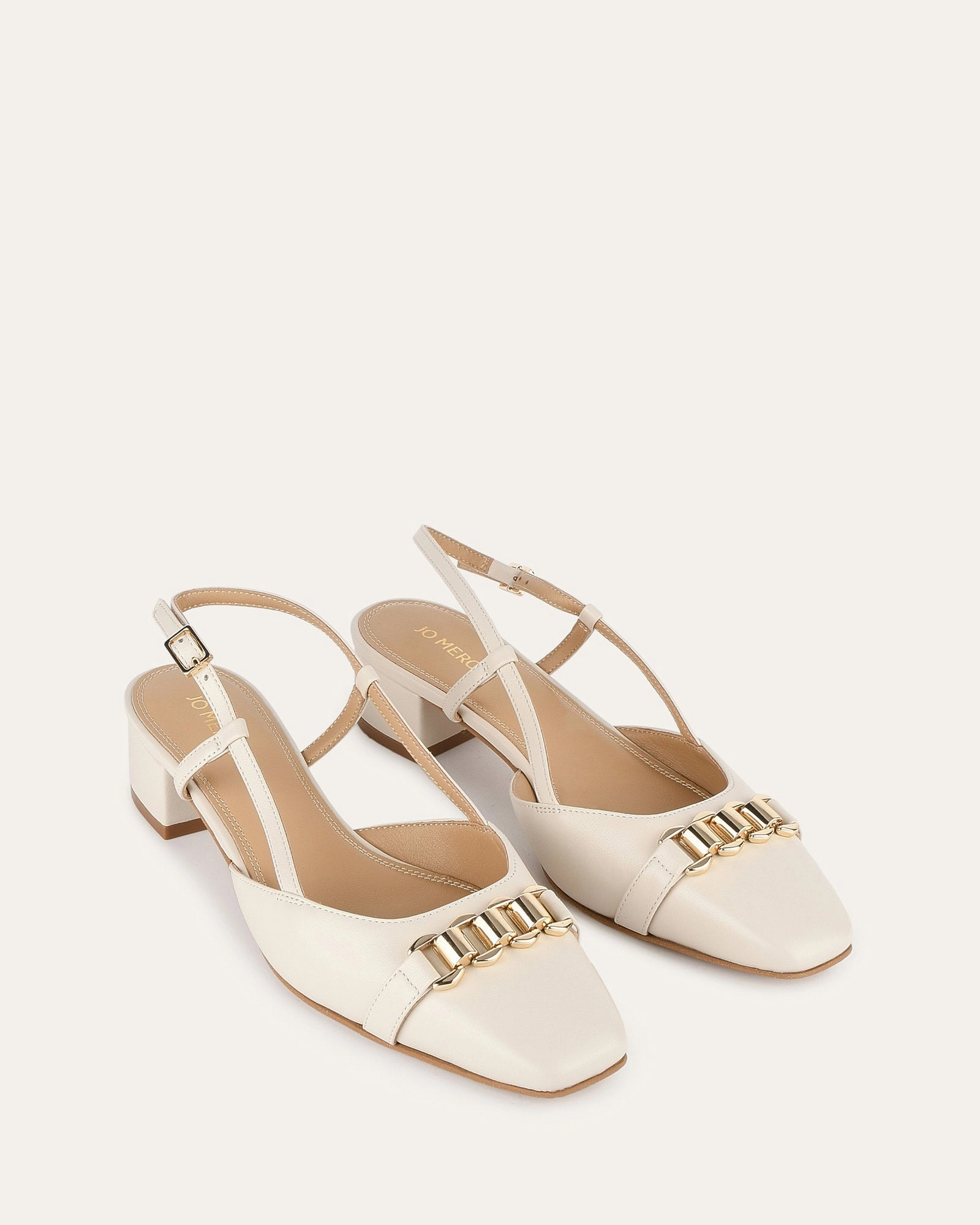 Hybrid Aesthetic Franca Low Heels Off White Leather