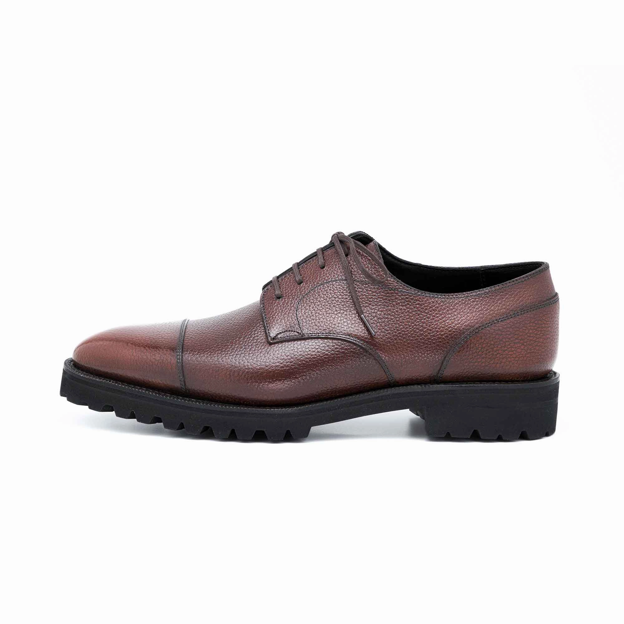 Refined Presence Frank Cap Toe Derby Mto - Chestnut