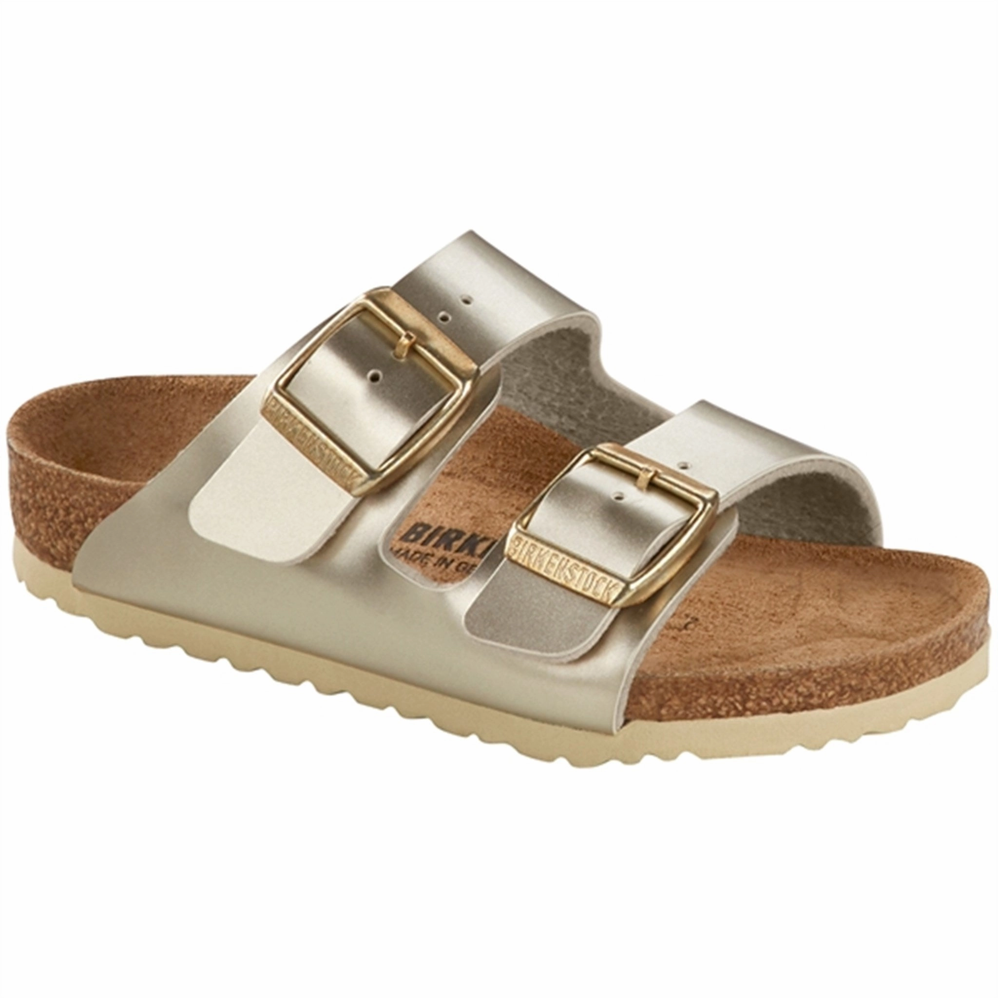 Birkenstock Arizona Kids Electric Metallic Gold Sandals Lightweight Presence