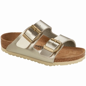 Birkenstock Arizona Kids Electric Metallic Gold Sandals Lightweight Presence