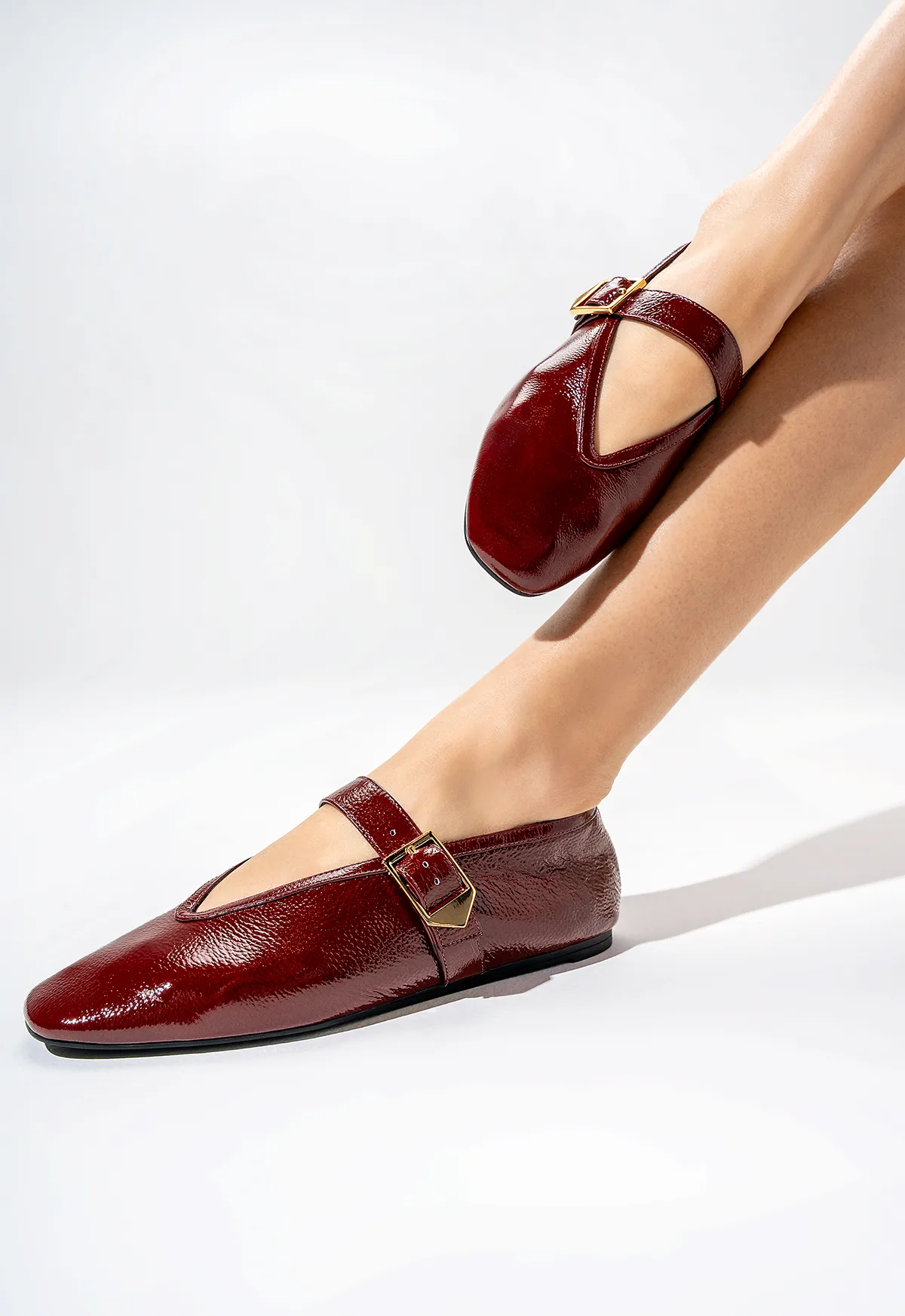 Updated Rhythm Quiet Cool Courtney Buckle Hair Calf Flat