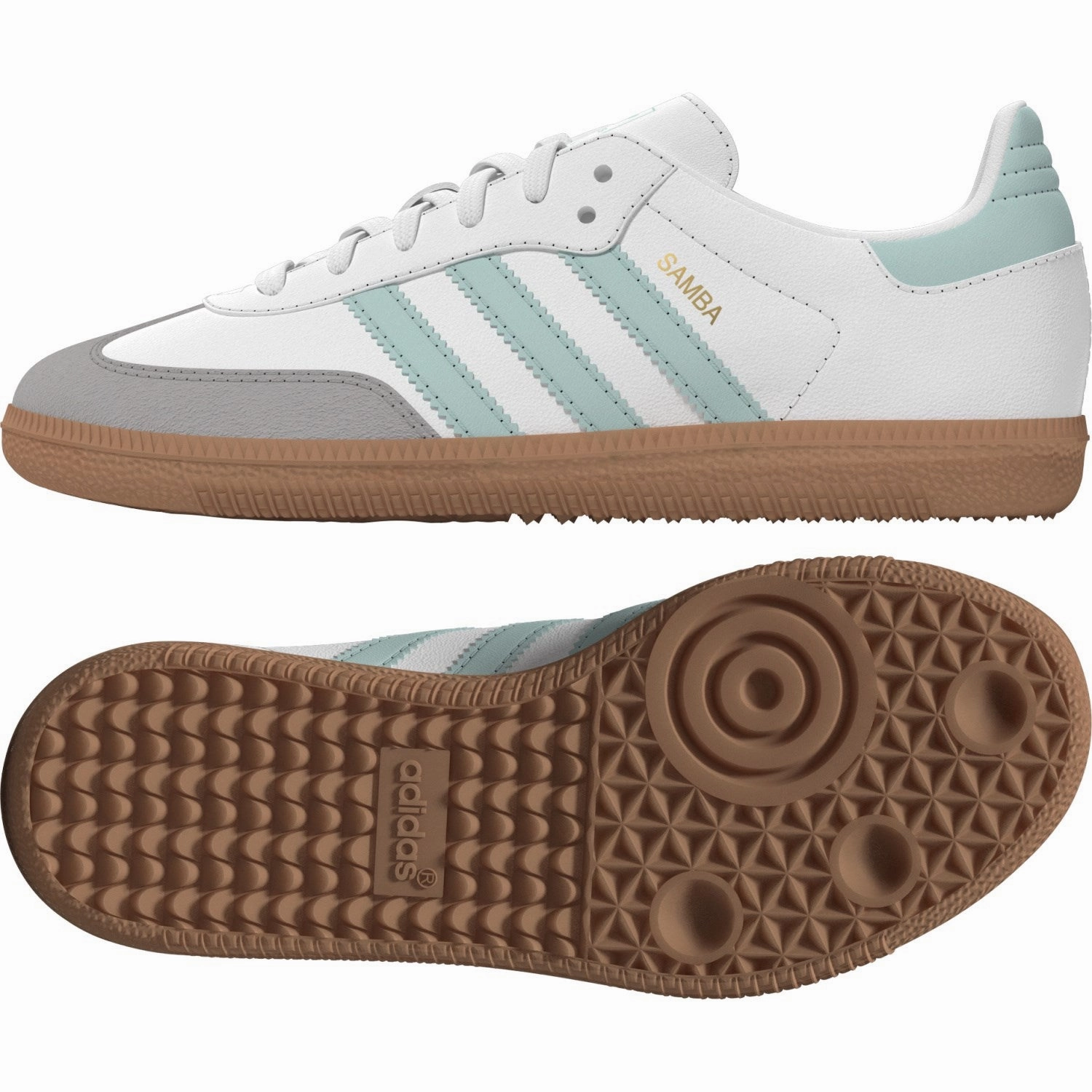 Fluid Lifestyle Adidas Originals Ftwr White/Semi Flash Aqua/Gum 3 Samba Og C Sneakers