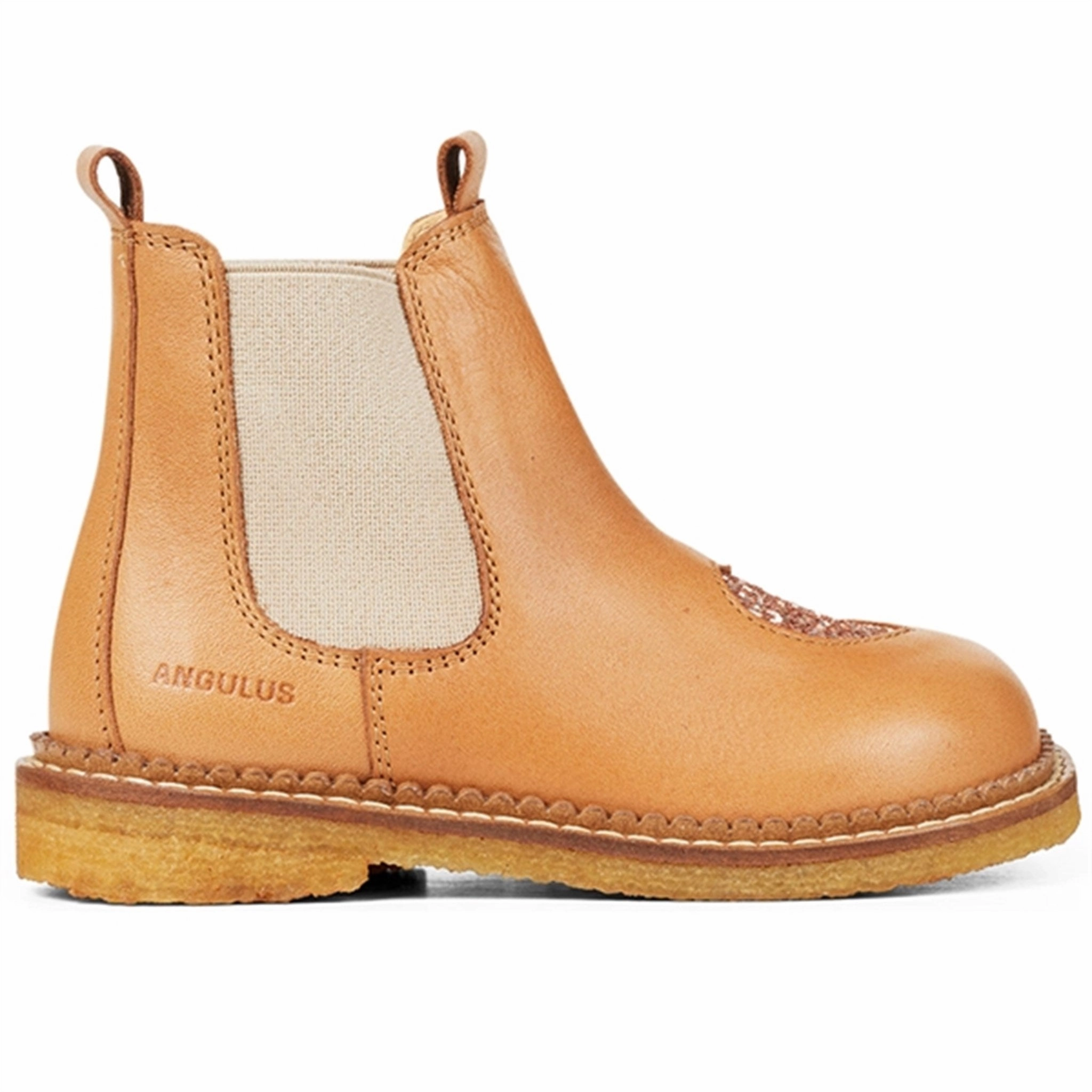 Conscious Layers Angulus Chelsea Boots With Heart Almond/Maple Glitter/Beige Elastic