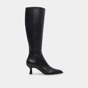 Auggie Wide Calf Boots Black Leather Versatile Soul Downtown Vibe