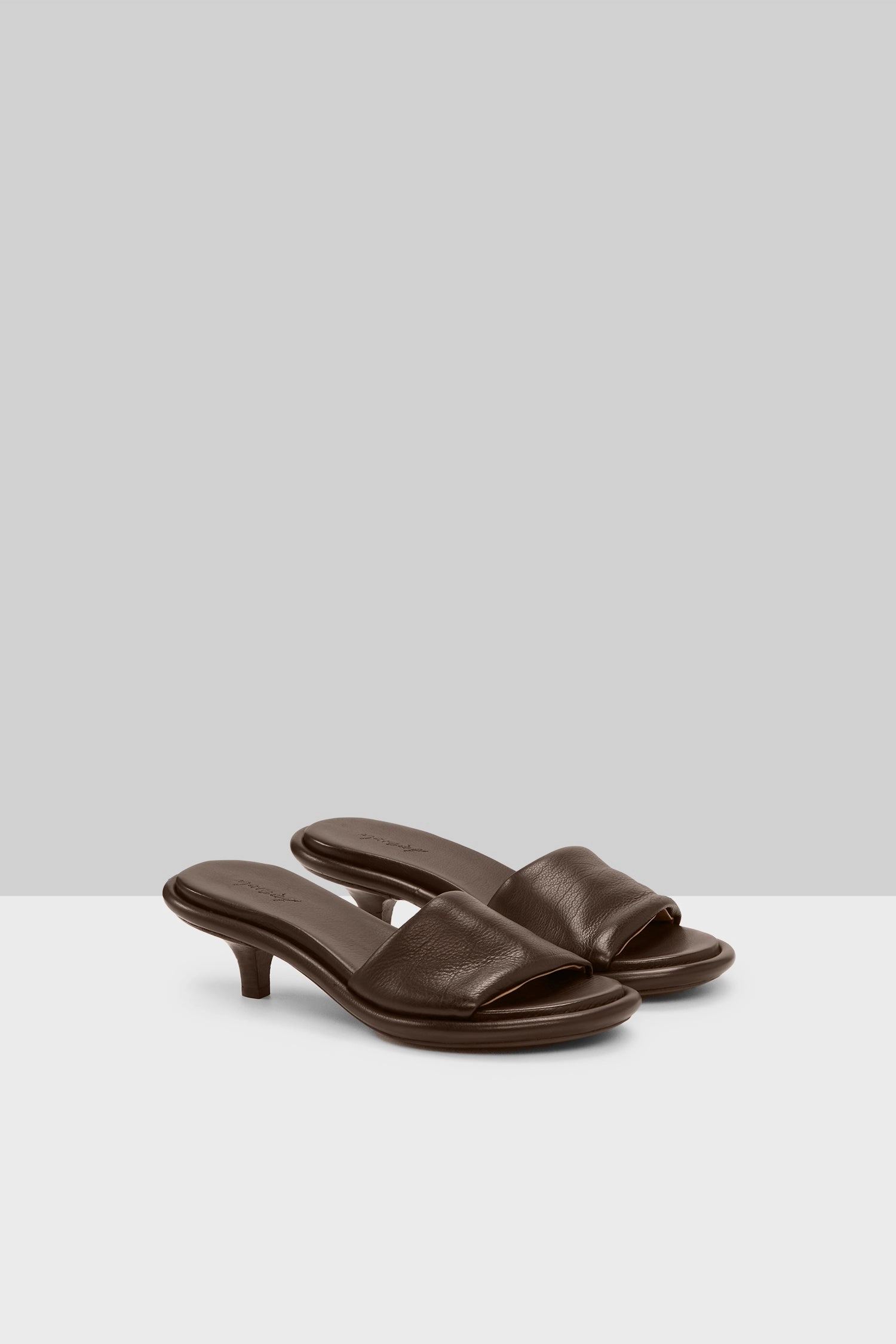 Spilla Leather Kitten Heel Sandal In Chocolate Anyday Style Layer-Easy