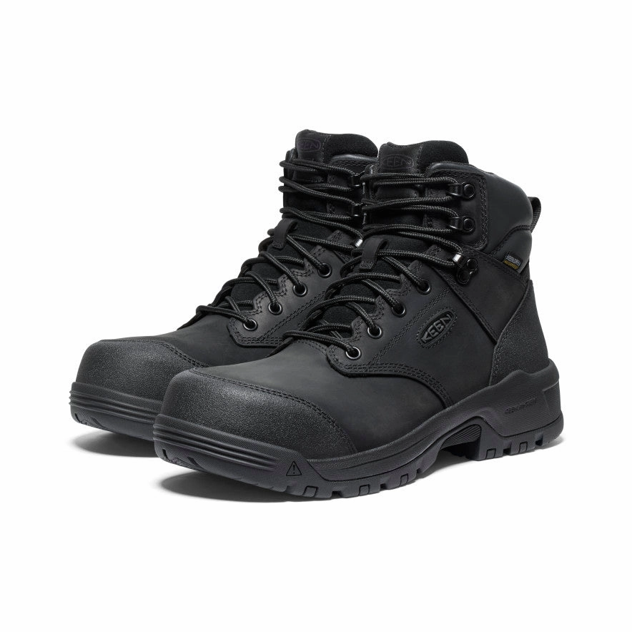 Men'S Evanston 6" Waterproof Boot (Carbon Toe)  |  Black/Black Daily Shift Motion Clarity