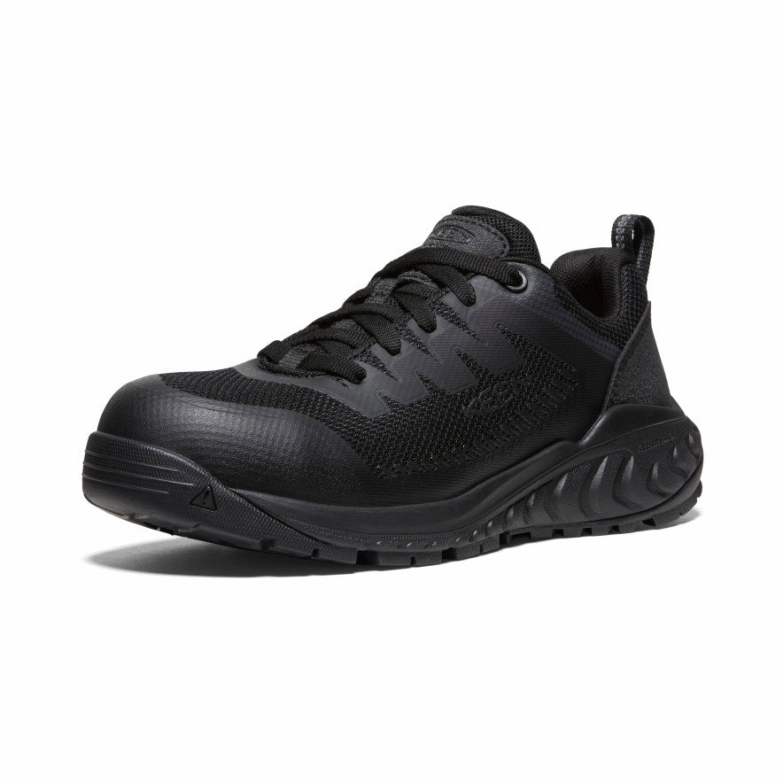 Smooth Silhouettes Style In Sync Women'S Arvada Esd Work Sneaker (Carbon Toe)  |  Black/Black