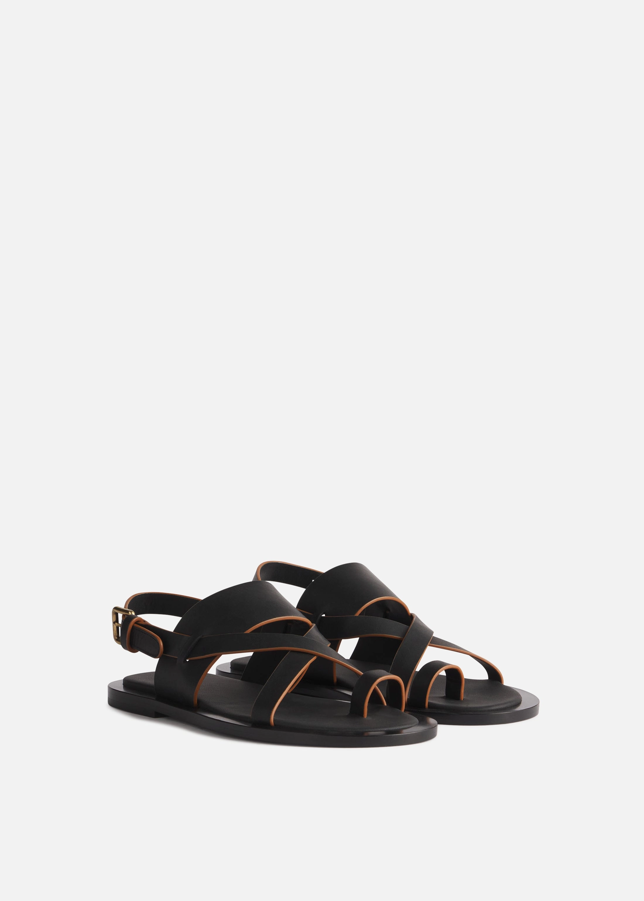 Leather Toe Strap Sandals - Black Urban Optimized Smart Design Gear