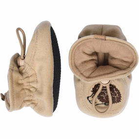 Contemporary Vibes Melton Textile Slippers Hedgehog Beige