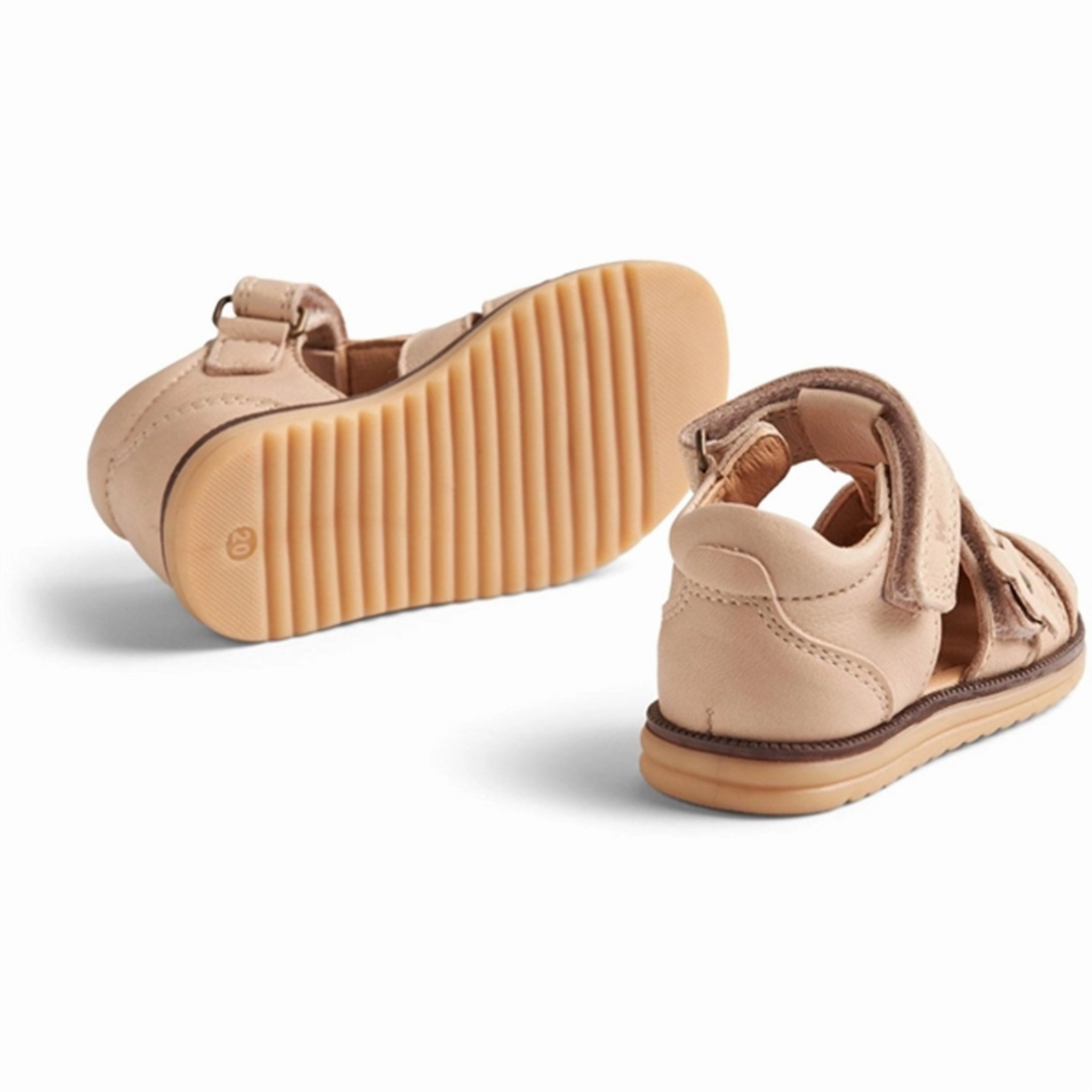 Engineered Simplicity Wheat Sandal Closed Toe Sky Flower Beige Rose