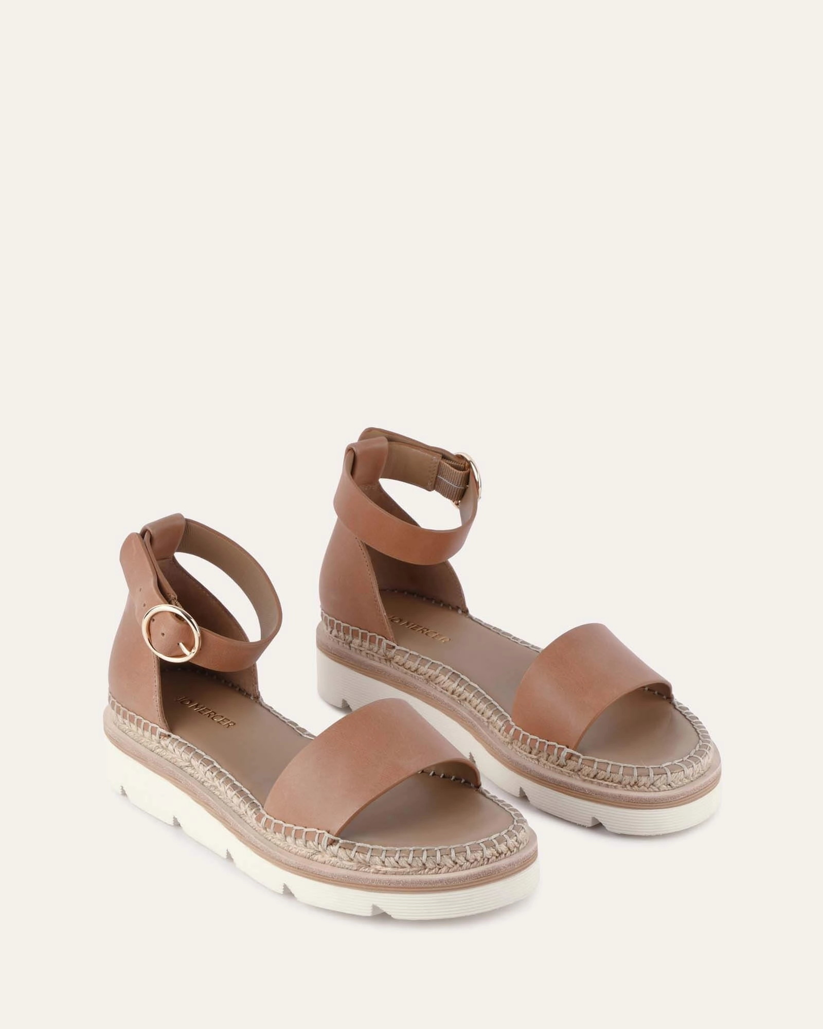 Design Under Control Bold Form Ivy Flat Sandals Tan Leather