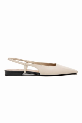 Daily Designwear Lian Sierra Slingback Flat Shoe In Milk
