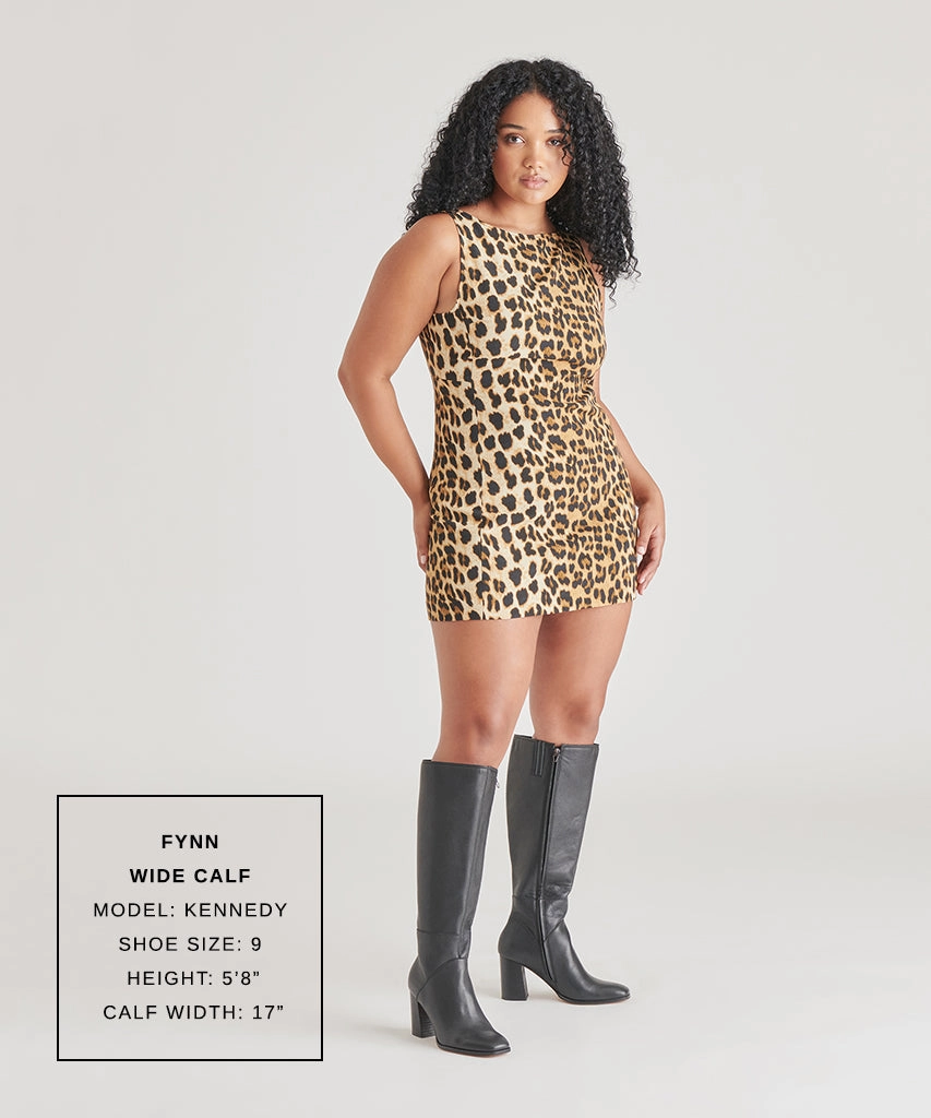 Fynn Wide Calf Boots Onyx Leather Breathe And Move Calm In Motion