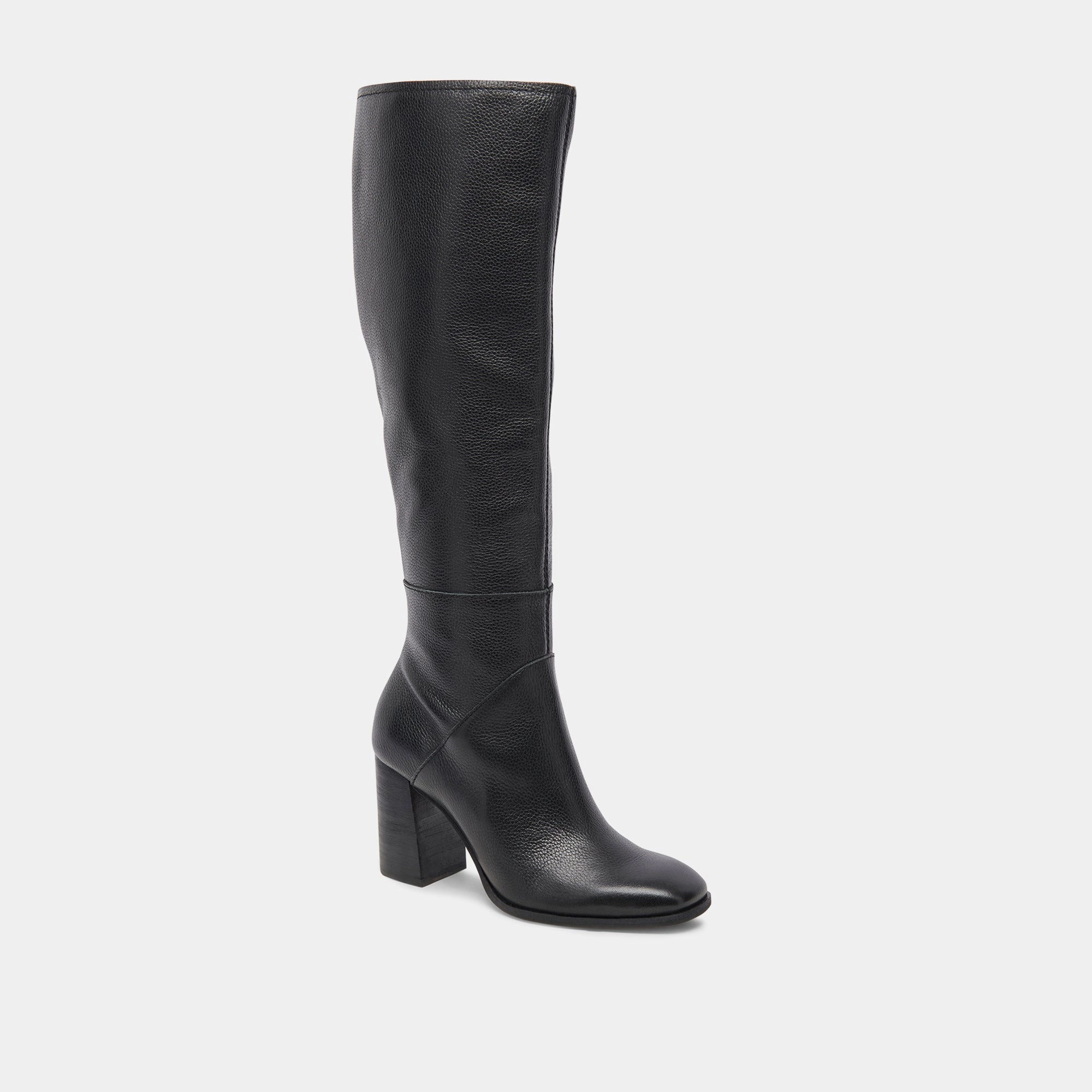 Daily Balance Design-First Fynn Wide Calf Boots Onyx Leather