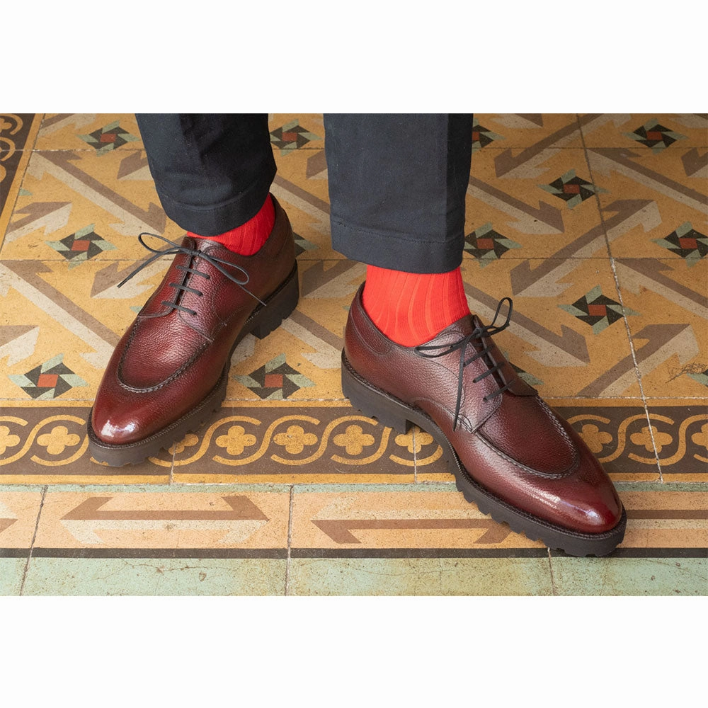 Streamlined Urban Gaspar Derby Mto - Bordeaux Grain Calf Leather