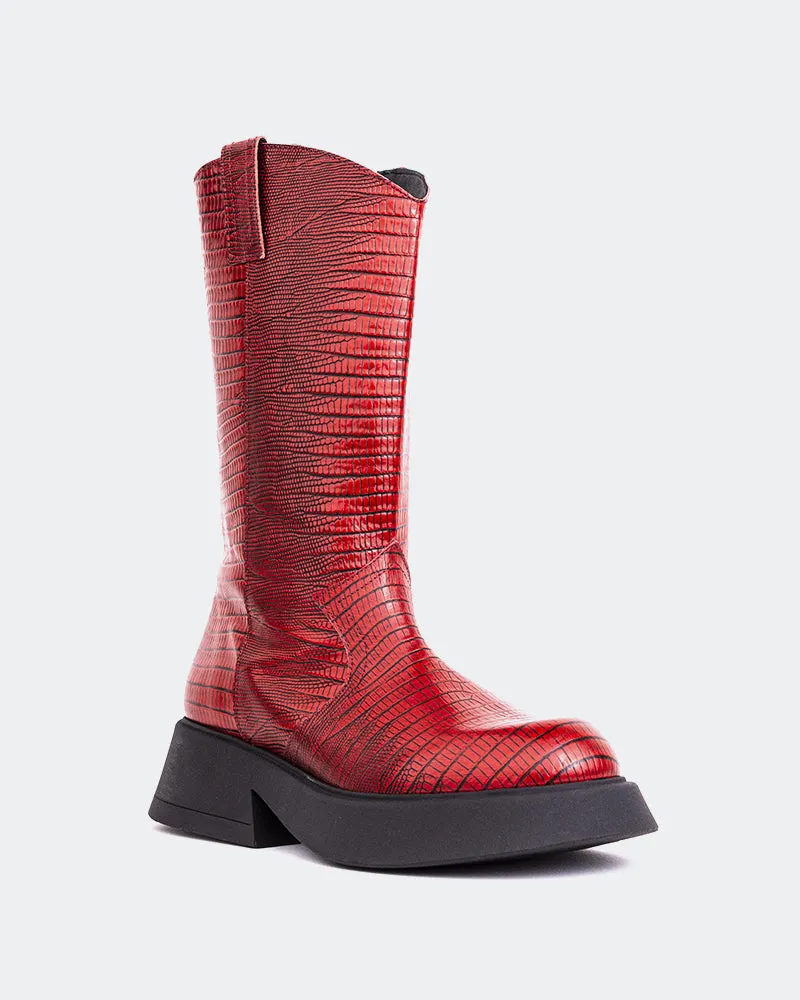 Understated Utility Gaulle Red Leather