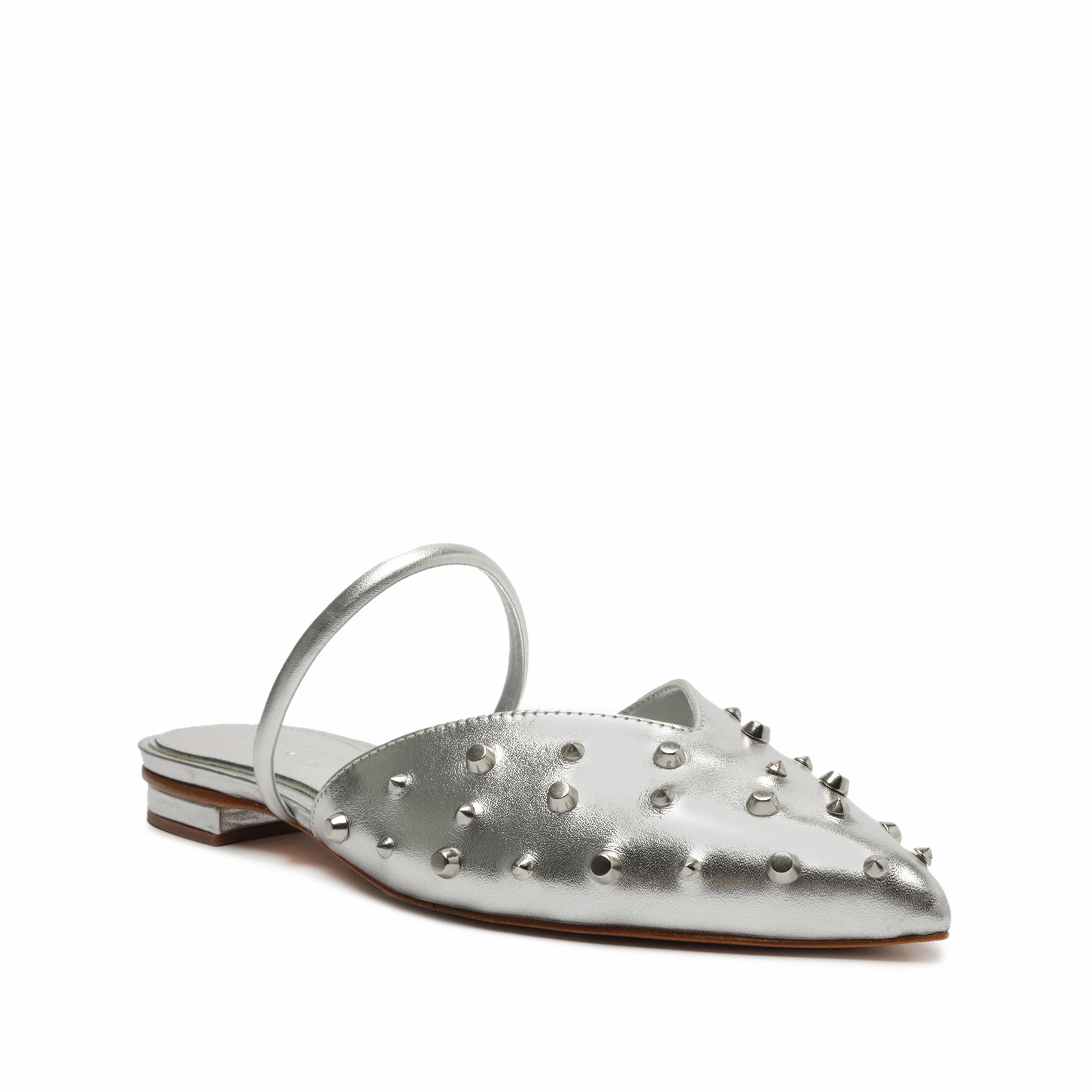 Gayle Metallic Leather Flat Layer Smart Refined To Go