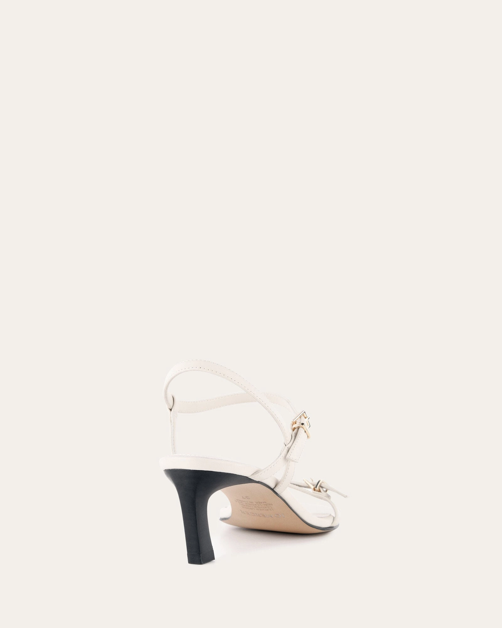 Made For Rhythm Modern Tone Gianni Mid Heel Sandals Off White Leather