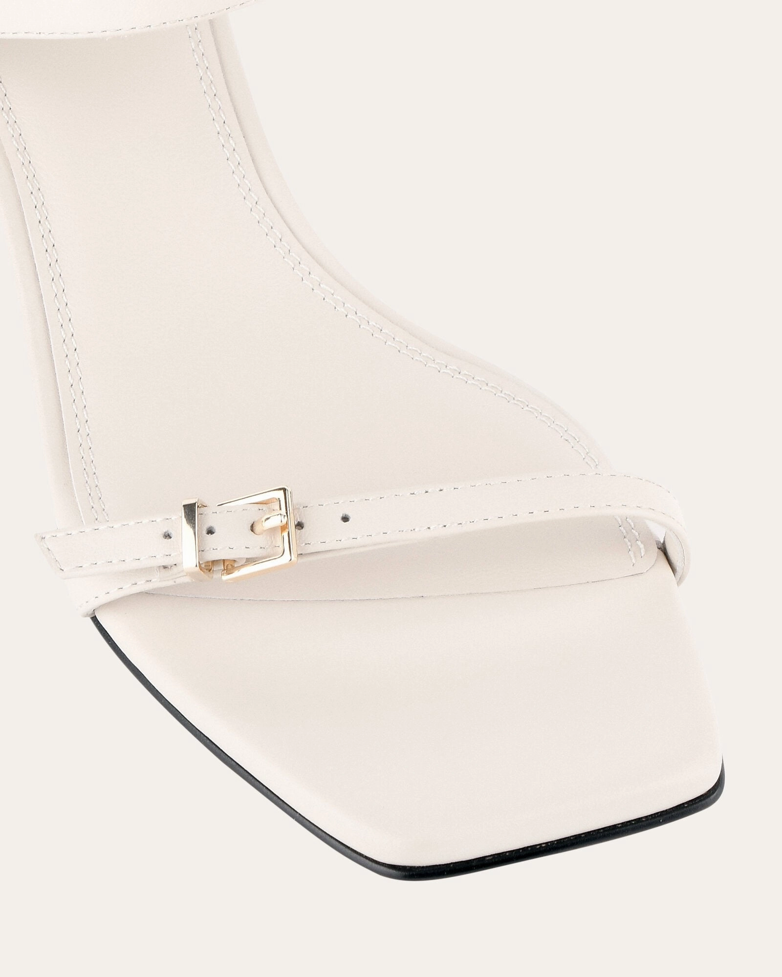 Gianni Mid Heel Sandals Off White Leather Designed With Rhythm