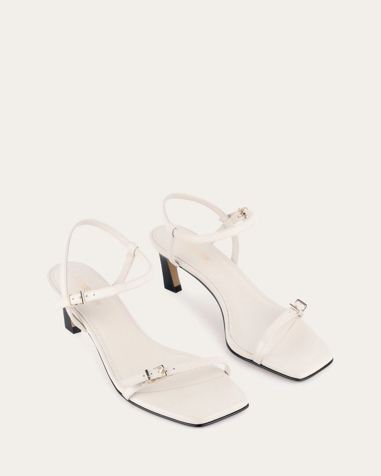 Gianni Mid Heel Sandals Off White Leather Rhythm-Based Wear Clean-Life Gear