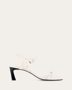 Essential Structure Your Mobile Look Gianni Mid Heel Sandals Off White Leather
