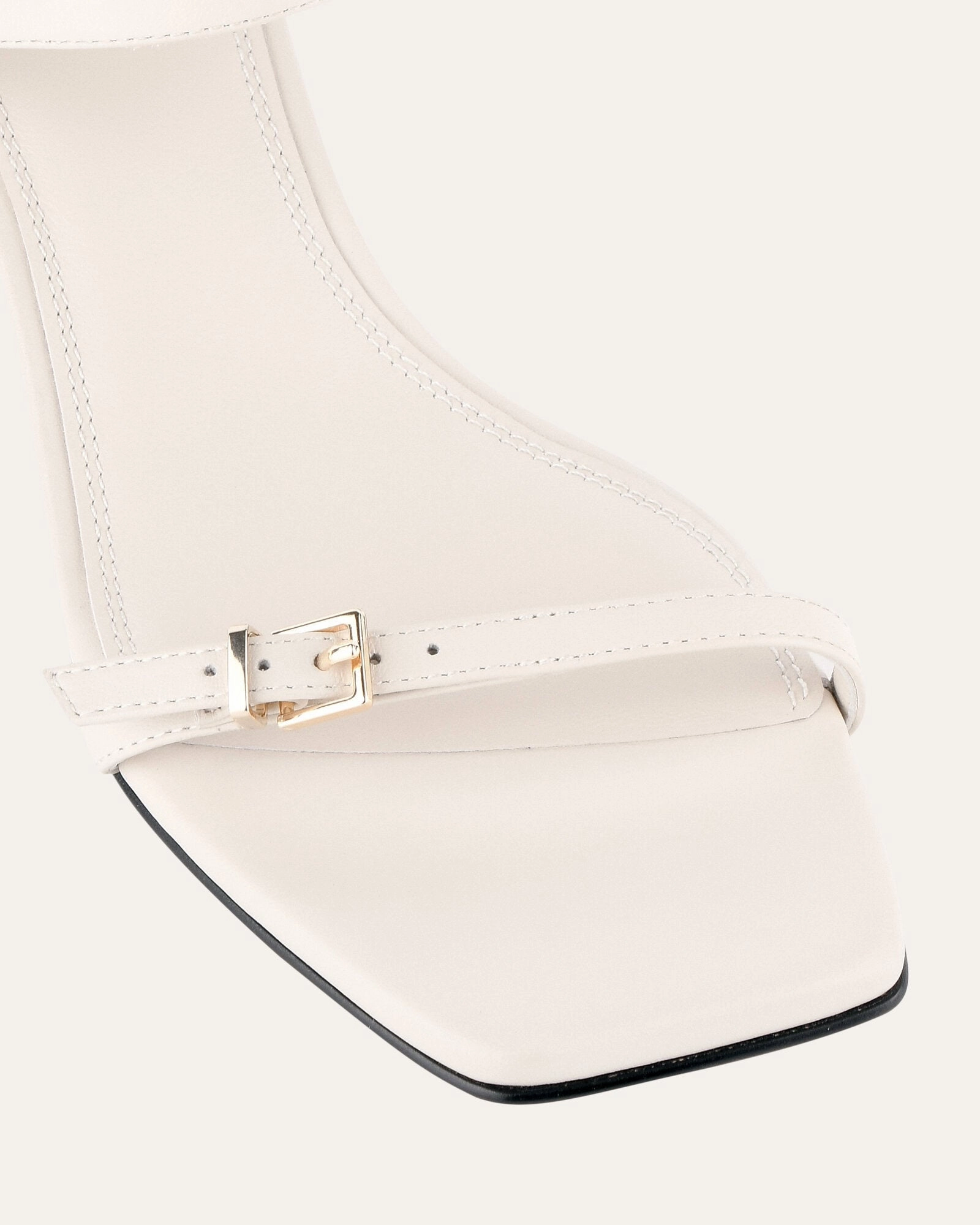 Subtle Signature Unified Fit Gianni Mid Heel Sandals Off White Leather