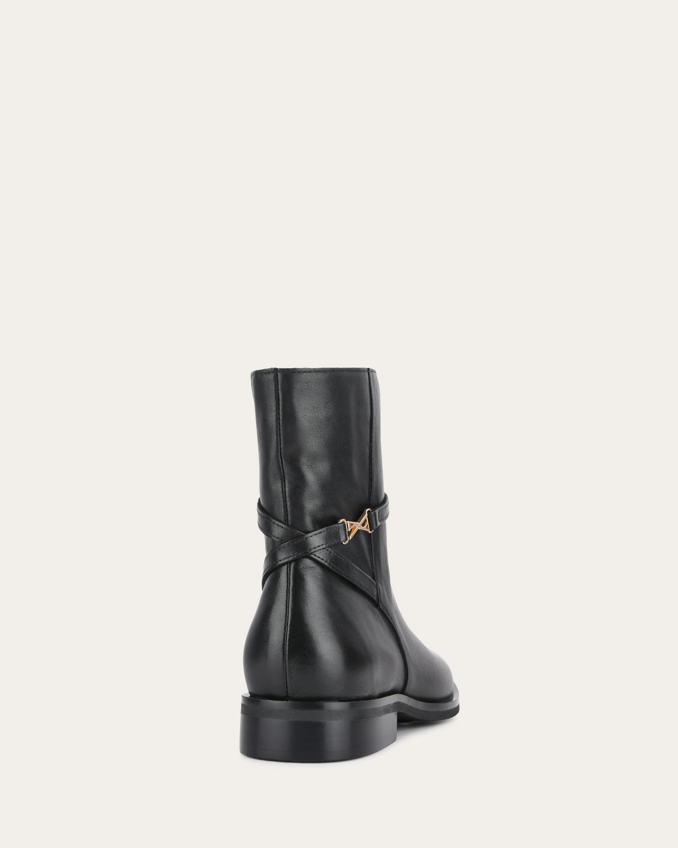 Adaptable Pieces Modular Function Gilbert Flat Ankle Boots Black Leather