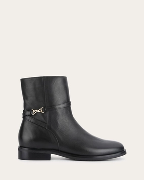 Gilbert Flat Ankle Boots Black Leather Dynamic Layerwear