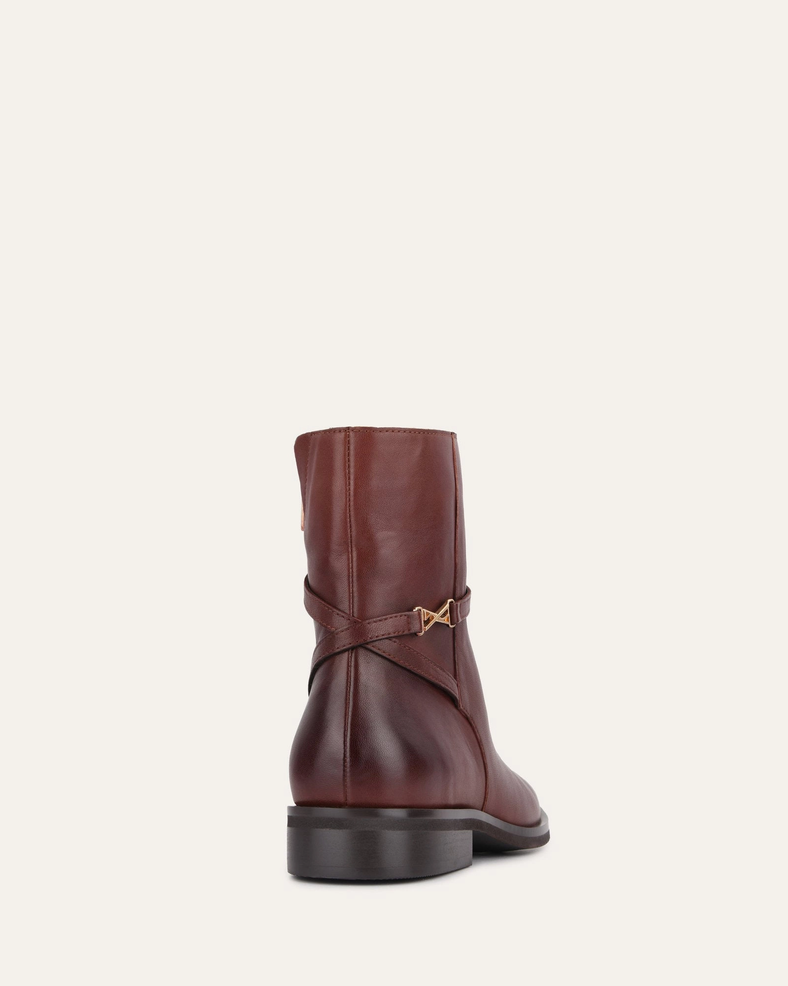Future Lines Crafted Flow Gilbert Flat Ankle Boots Chestnut Leather