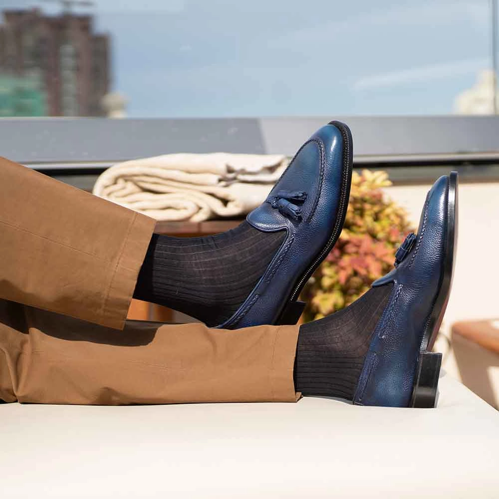 Shaped For Flow Made To Flex Gillespie Tassel Loafer - Marina Handmade Patina
