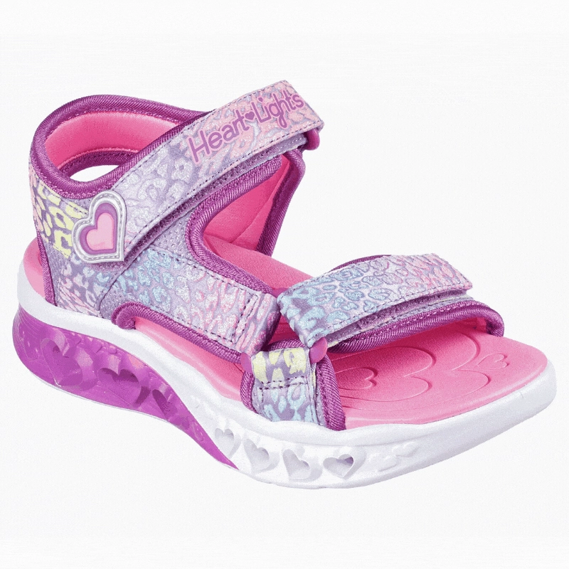 Sleek Essentials Neutral Layers Girls Flutter Hearts Sandal