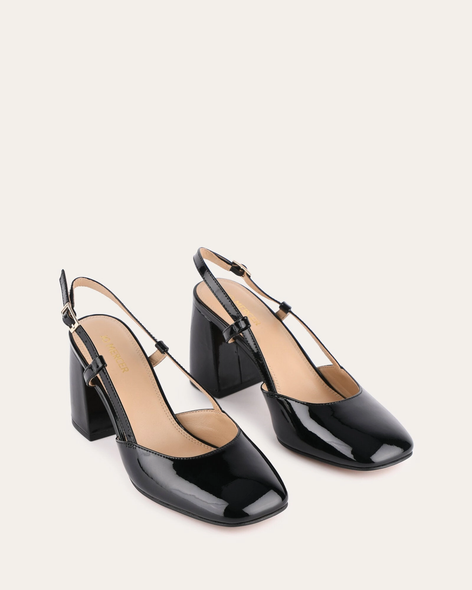 Gloria High Heels Black Patent Style Built In