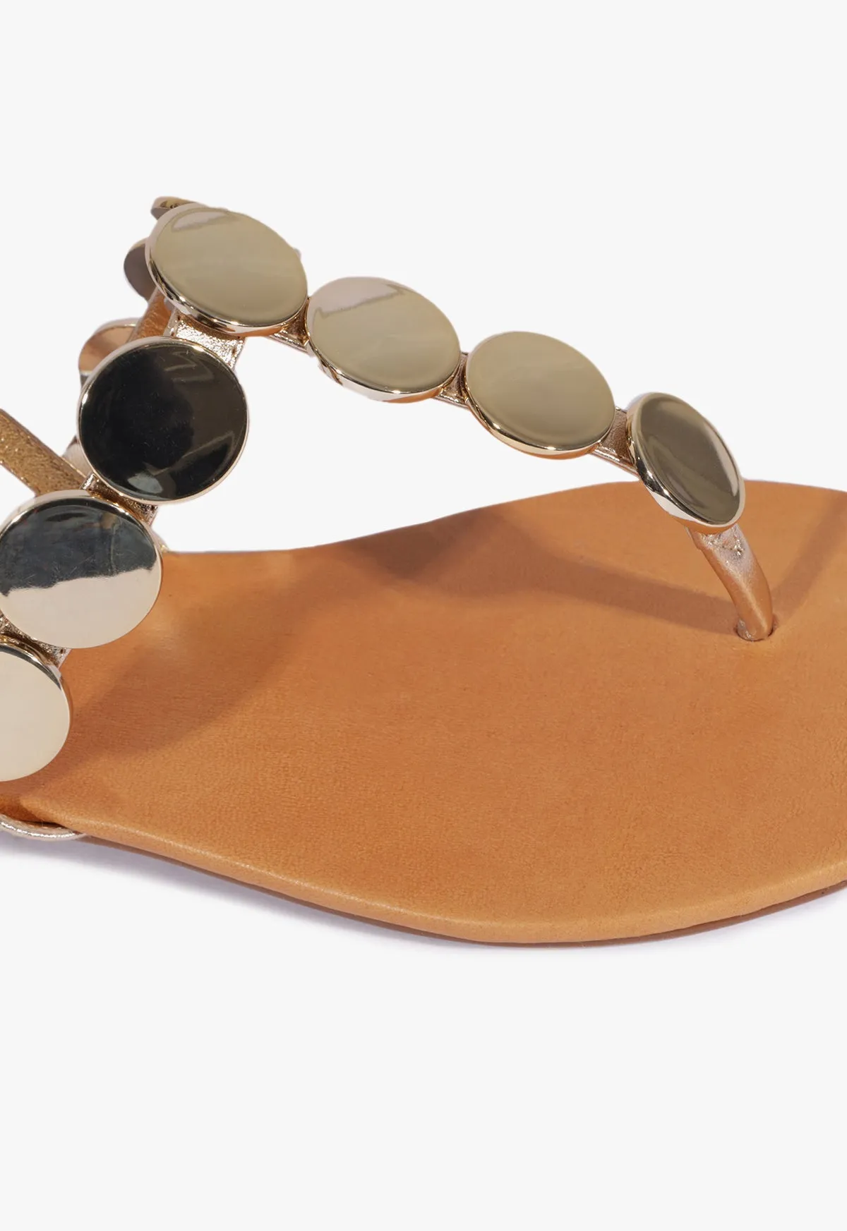 Everyday Dynamism Acacia Gold Leather Sandal