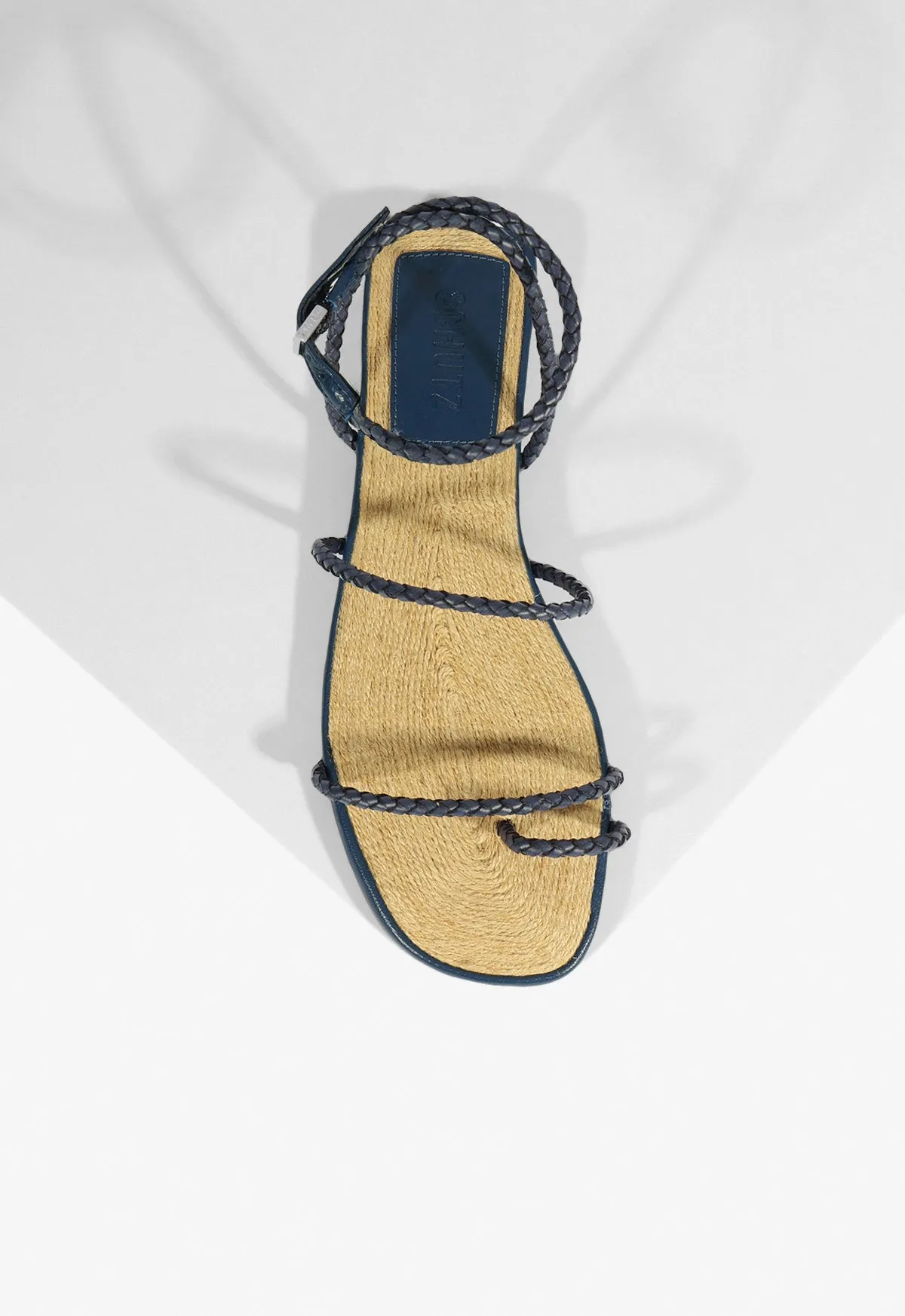 Structured Freedom Kaya Blue Leather Flat Sandal