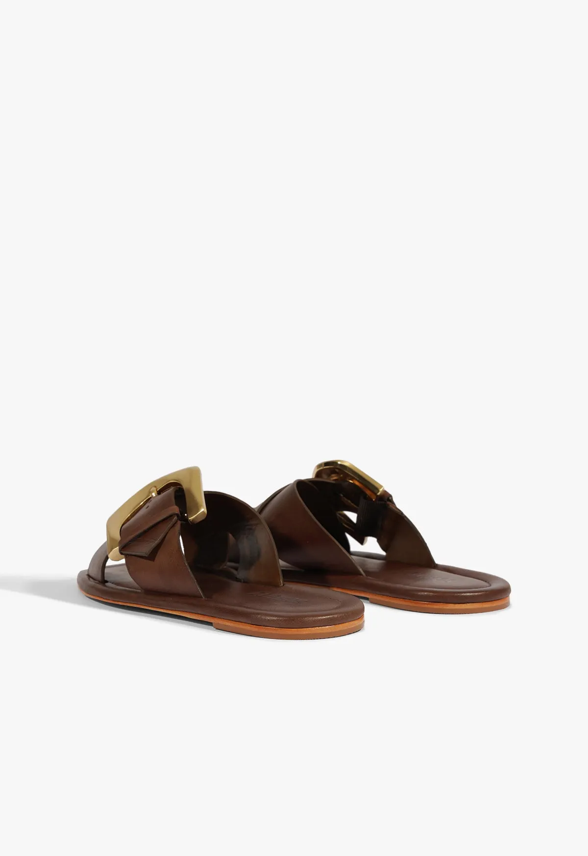 Street Form Go-To Gear Lois Brown Leather Flat Sandal
