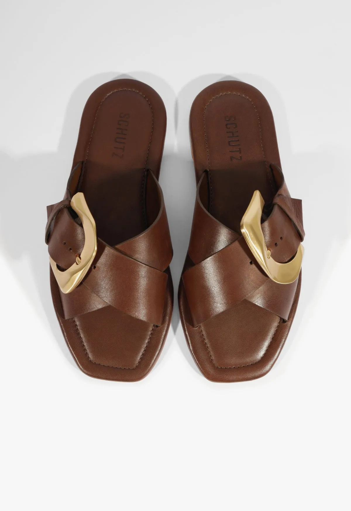 Lifestyle Ahead Lois Brown Leather Flat Sandal