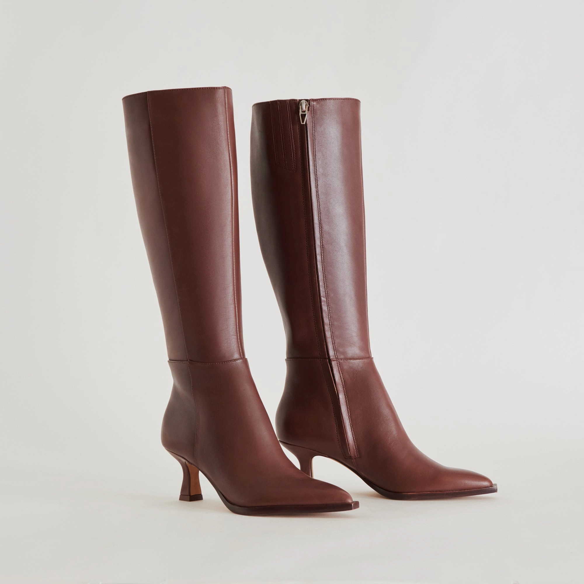 Auggie Extra Wide Calf Boots Chocolate Leather Crafted In Flow