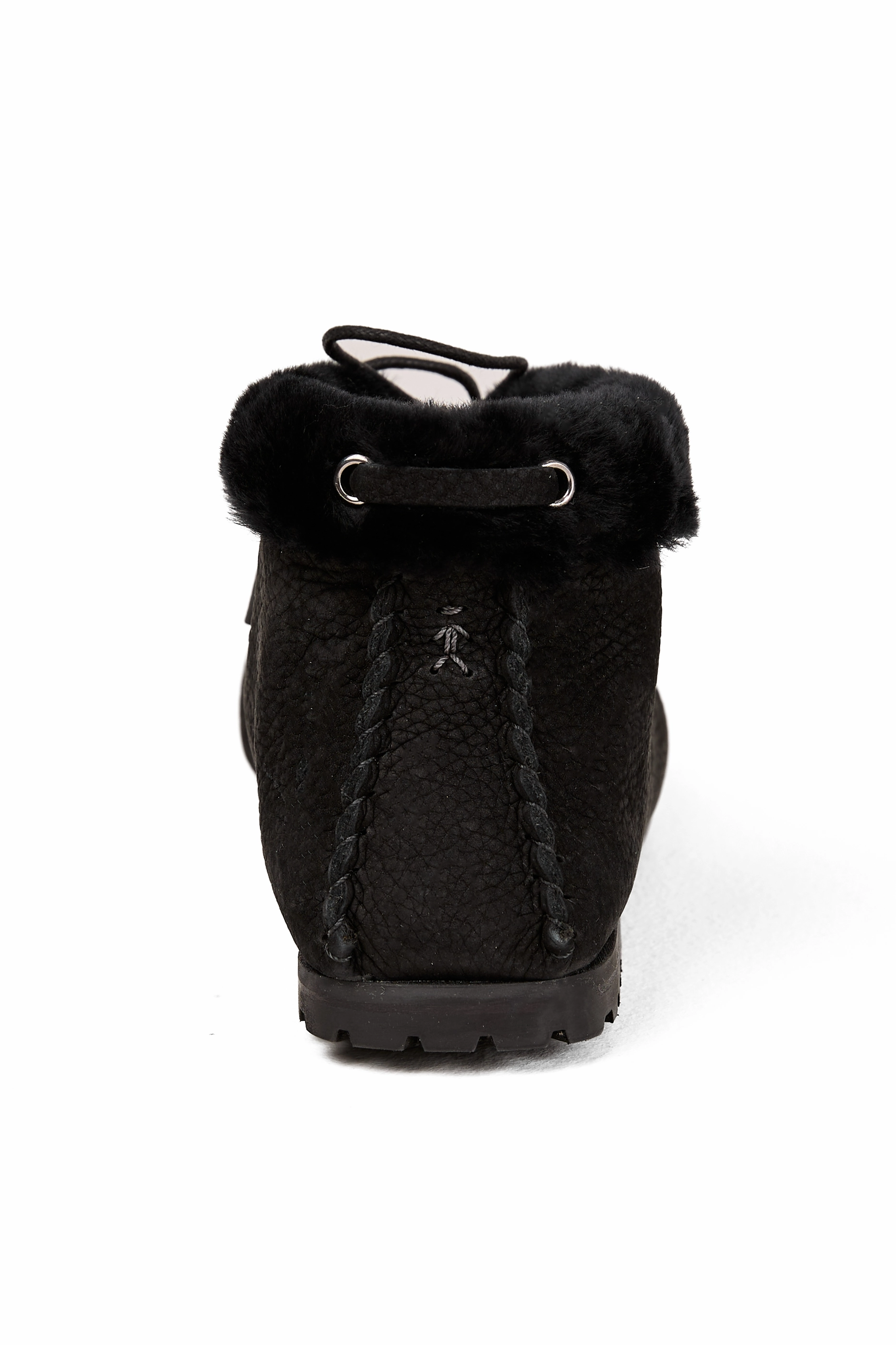 Leather Sheepskin Moccasin In Montone Nero Pure-Fit Move With Purpose