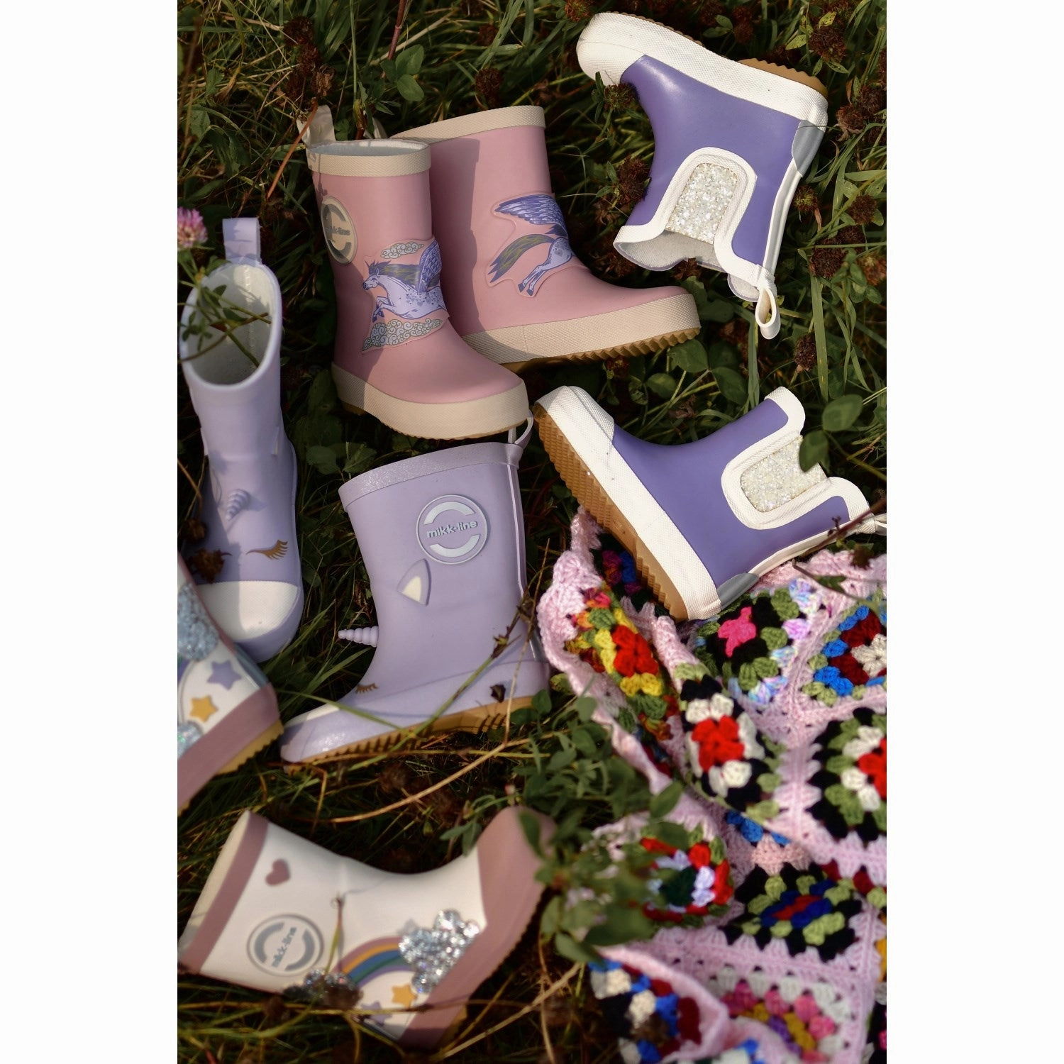 Unisex Energy Style That Adapts Mikk-Line Lavender Aura Unicorn 3D Wellies